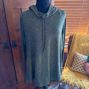 Athleta Heather Green Uptempo Hoodie Sweatshirt, Size Large